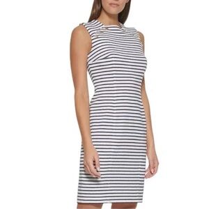 Tommy Hilfiger Navy & White Striped Sleeveless Midi Dress - 4 - NWT